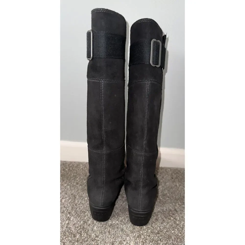 Sorel Toronto Wedge Black Oiled Suede Tall Boot Waterproof Casual - size 7.5